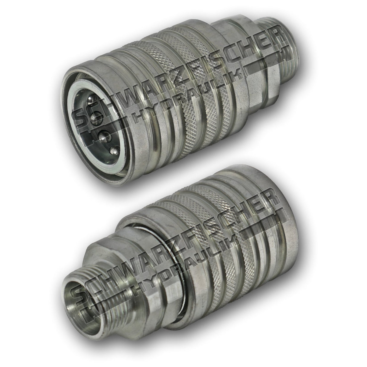Hydraulik Steckkupplung Muffe Außengewinde ISO 7241-A | Stahl, 225 bar, Chromfrei von Schwarzfischer Hydraulik