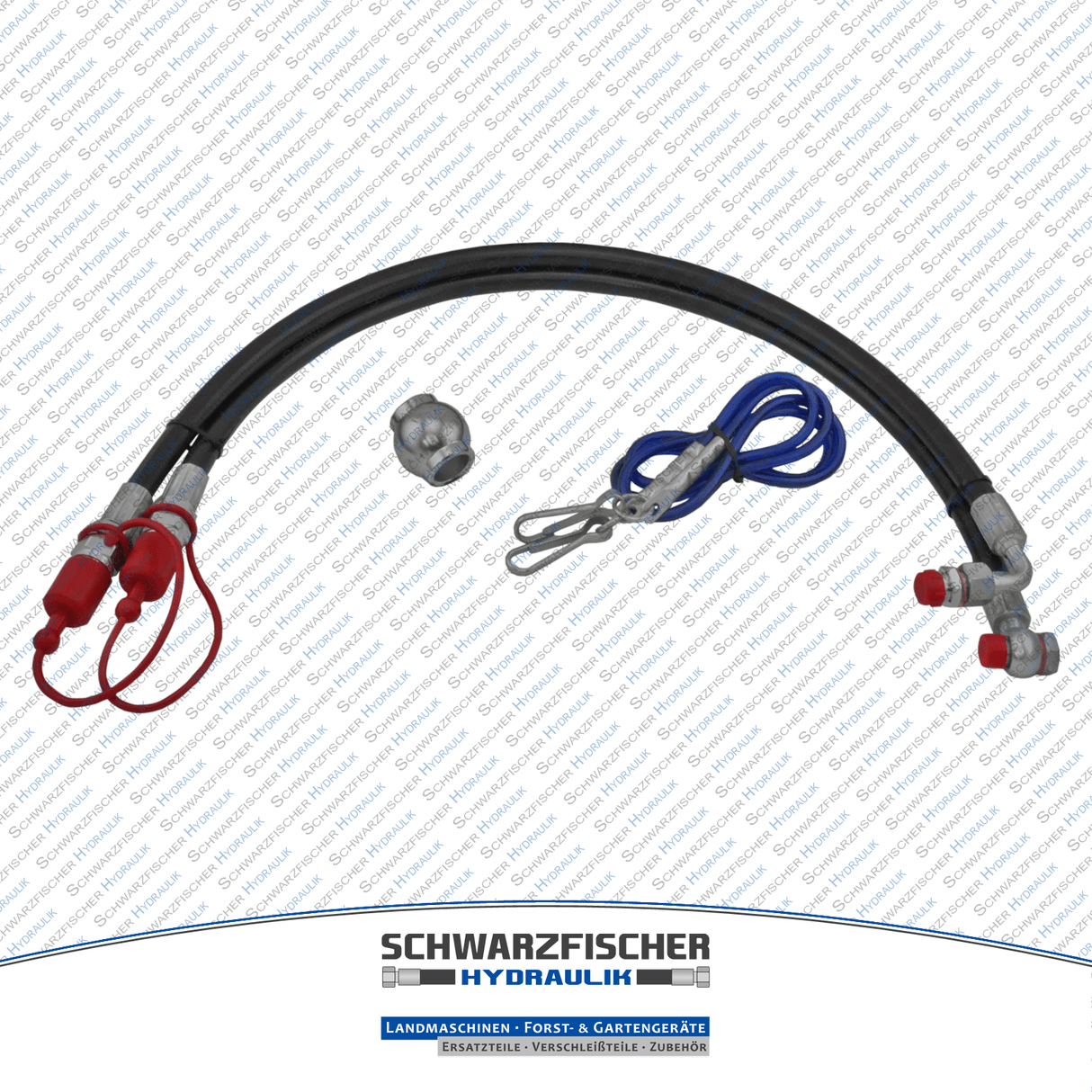 Hydraulischer Oberlenker mit Fanghaken und Schläuche von Schwarzfischer Hydraulik