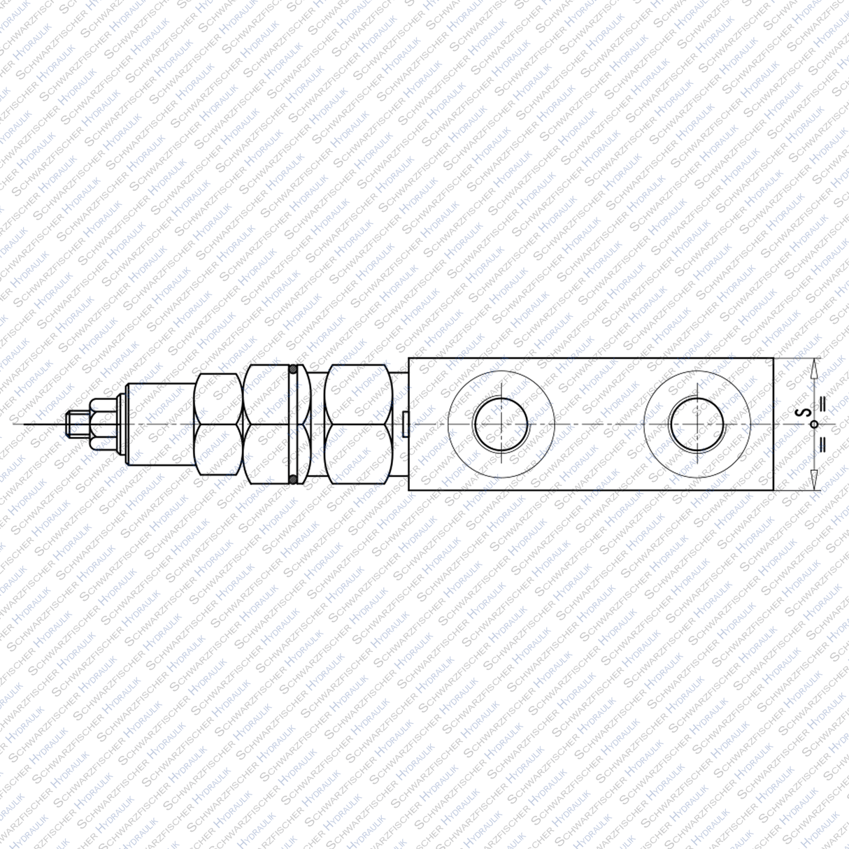 Hydraulik Senkbremsventil einfachwirkend druckkompensiert VBCD34 - SE - CC von Schwarzfischer Hydraulik