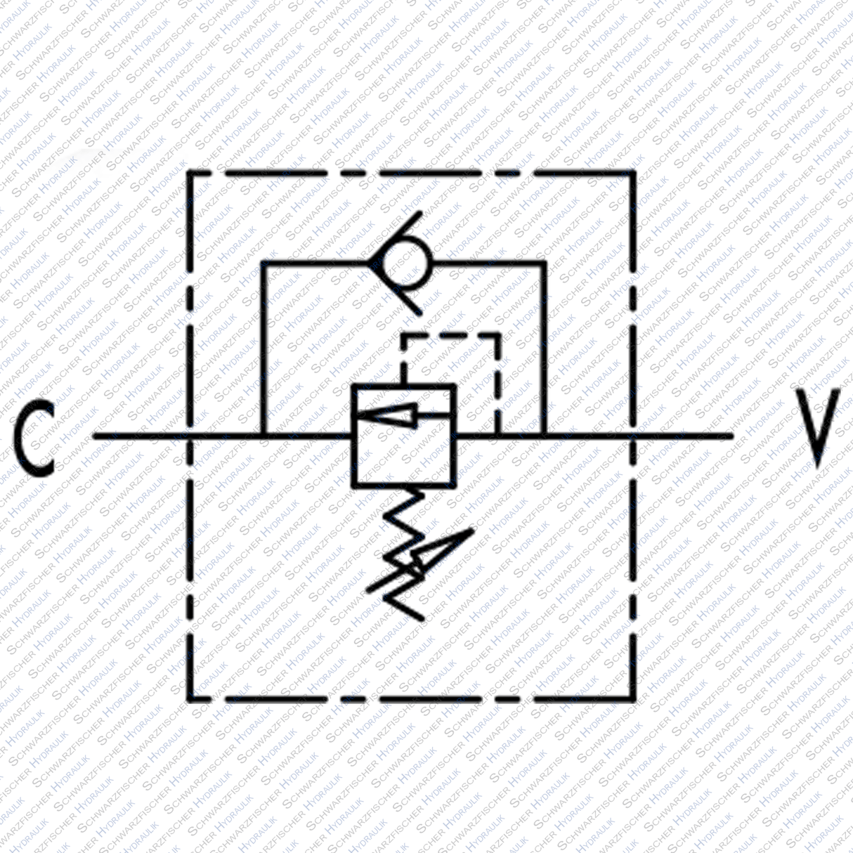 Hydraulik Druckfolgeventil mit Umgehungsrückschlagventil VS2C mit Hutmutter von Schwarzfischer Hydraulik