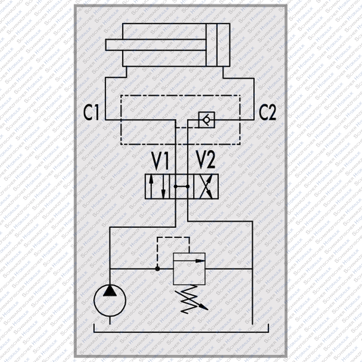 Hydraulik Ventil Sperrblock entsperrbares Rückschlagventil einfachwirkend VBPSE von Schwarzfischer Hydraulik