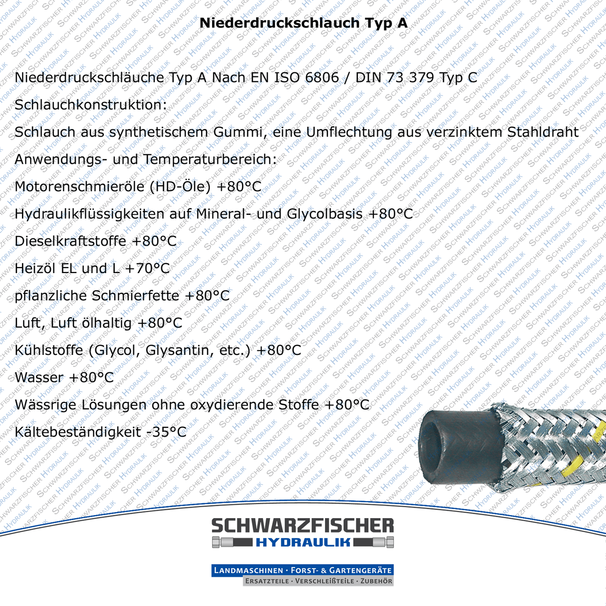 Niederdruckschlauch Typ A | Meterware und Spulen von Schwarzfischer Hydraulik