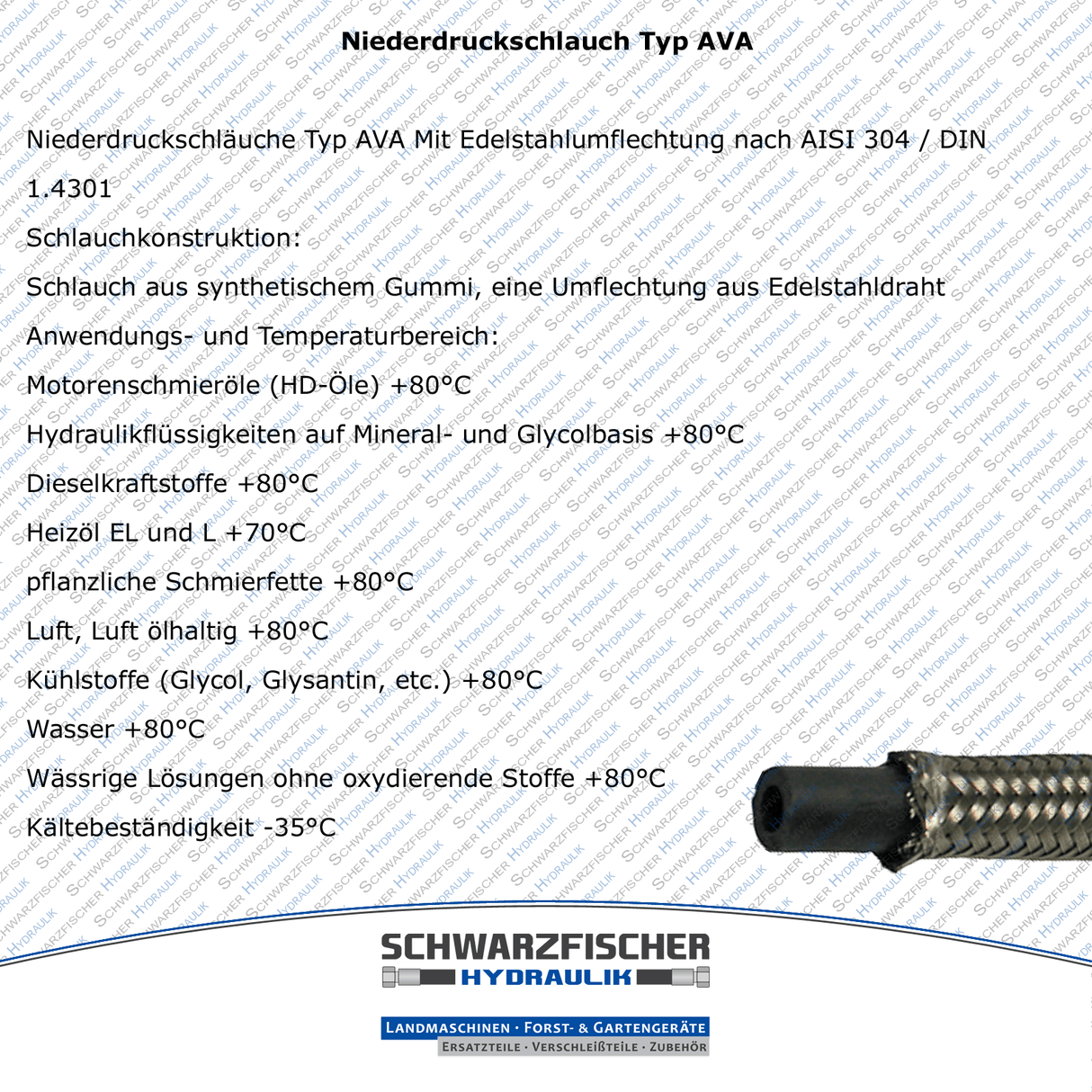 Niederdruckschlauch Typ AVA von Schwarzfischer Hydraulik