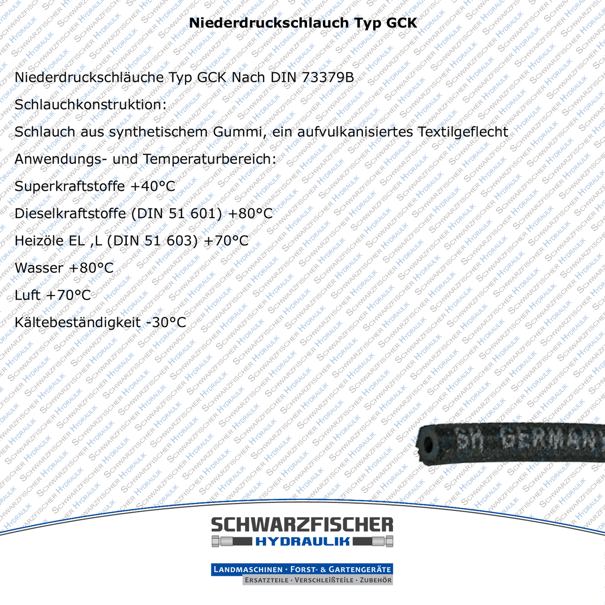 Niederdruckschlauch Typ GCK | Meterware und Spulen von Schwarzfischer Hydraulik