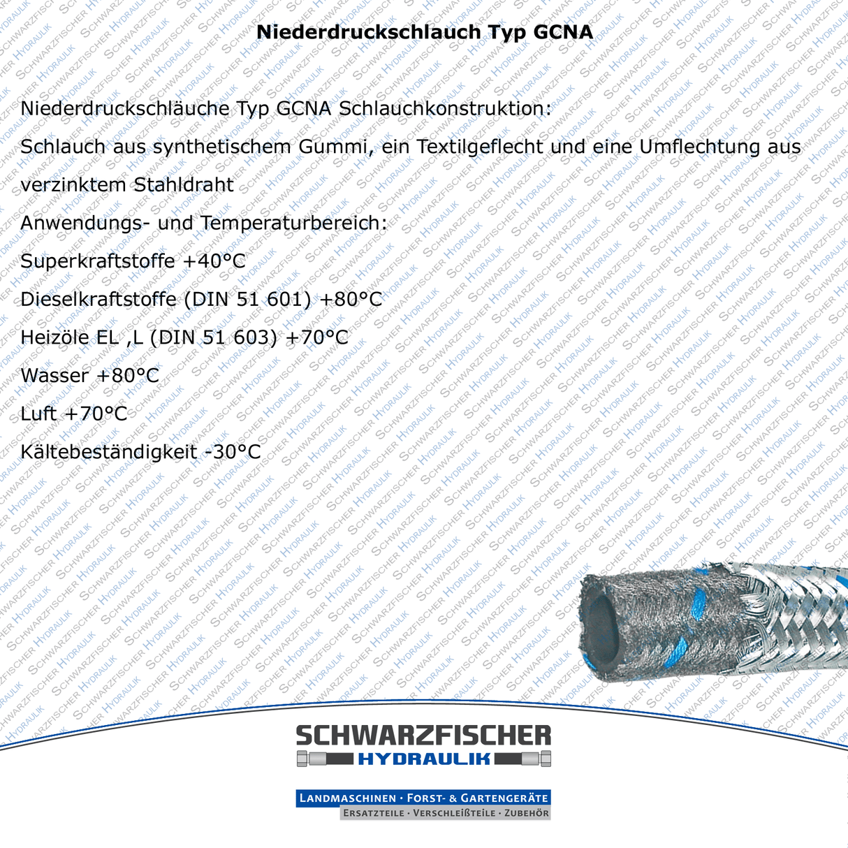 Niederdruckschlauch Typ GCNA von Schwarzfischer Hydraulik