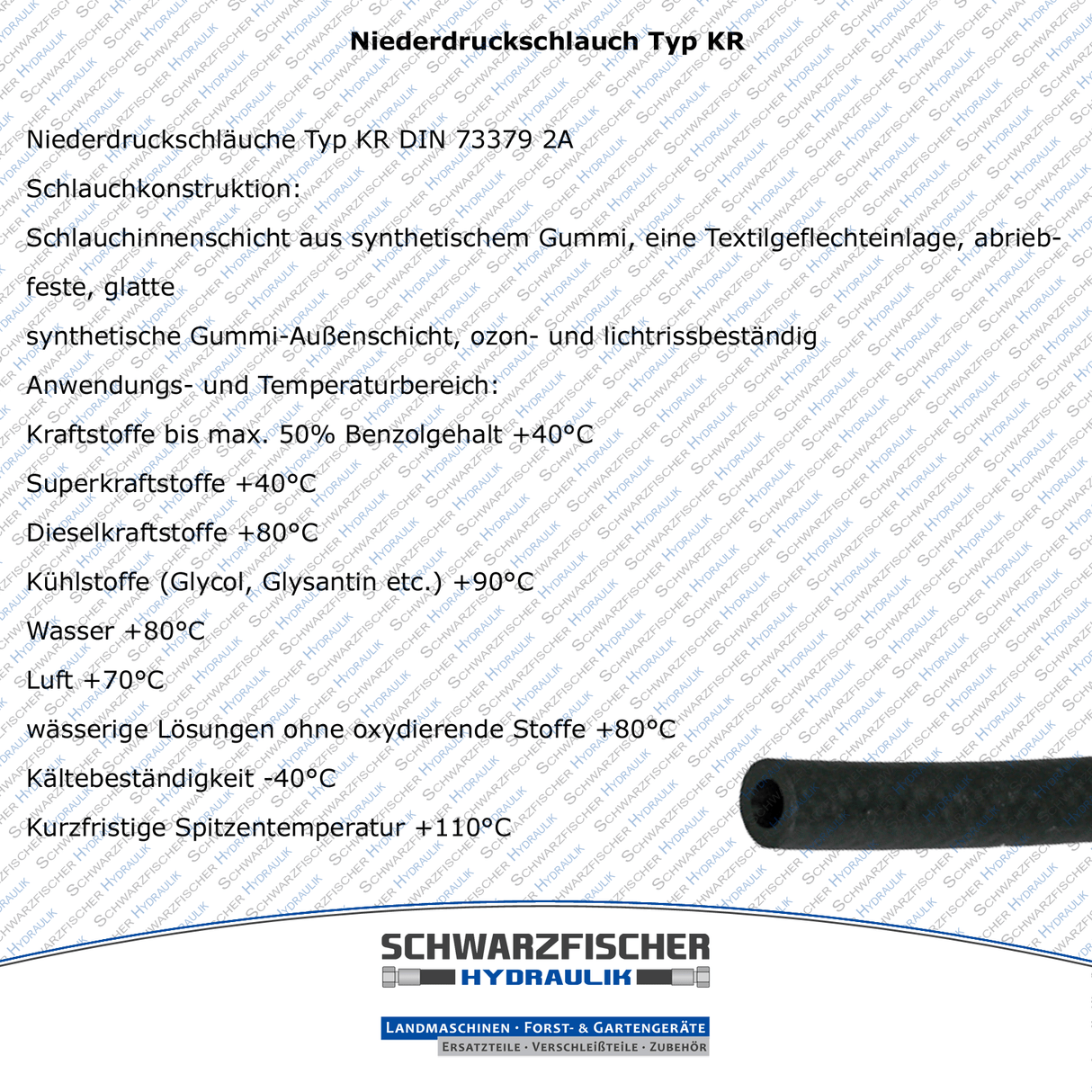 Niederdruckschlauch Typ KR | Meterware und Spulen von Schwarzfischer Hydraulik