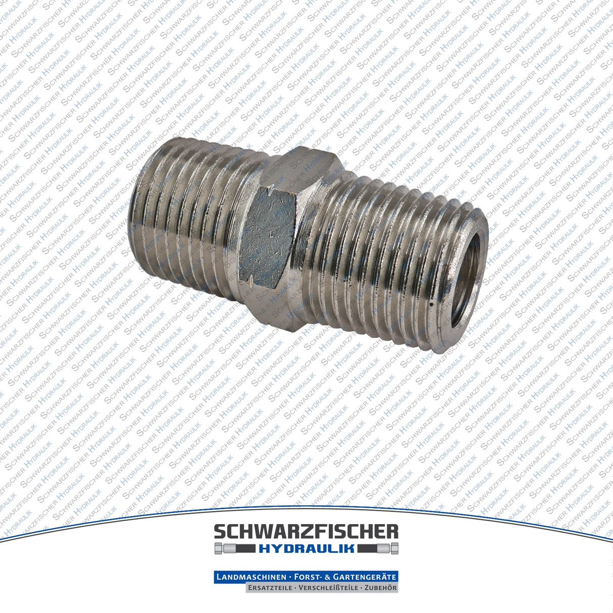 Doppelnippel Gewindefitting R - / NPT Gewinde aus Messing vernickelt von Schwarzfischer Hydraulik