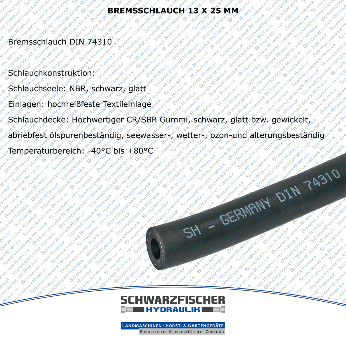 Bremsschlauch mit glatter Decke von Schwarzfischer Hydraulik