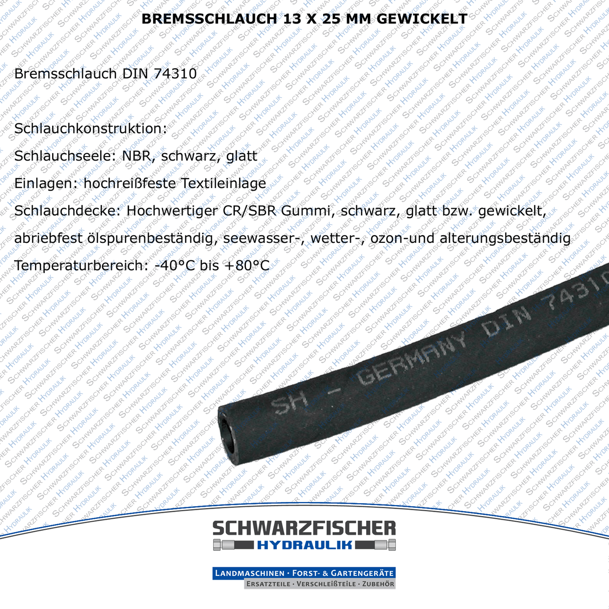 Bremsschlauch mit gewickelter Decke von Schwarzfischer Hydraulik