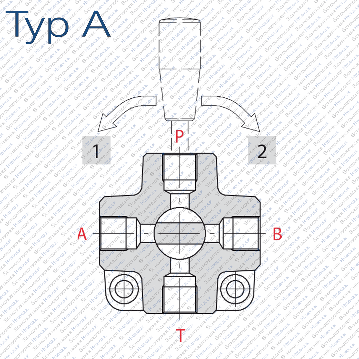 Hydraulik 8/2 Wegeventil Drehumschaltventil von Schwarzfischer Hydraulik