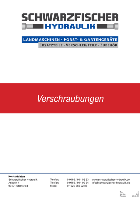 Katalog Hydraulikverschraubungen - Schwarzfischer Hydraulik