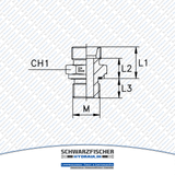 Hydraulik Einschraubverschraubung GE metrisches Gewinde Baureihe L von Schwarzfischer Hydraulik