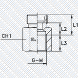 Hydraulik Aufschraubverschraubung Gerade GAI - LM Innengewinde Metrisch Baureihe L von Schwarzfischer Hydraulik