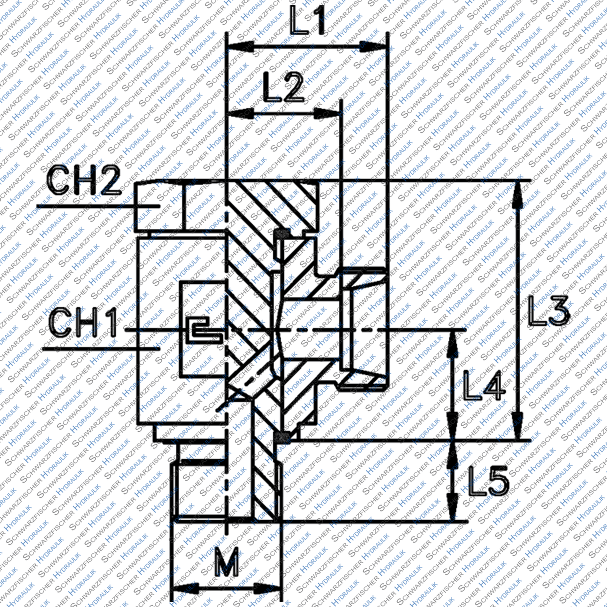 Hydraulik Winkel Schwenkverschraubung mit metrischem Gewinde Baureihe L von Schwarzfischer Hydraulik