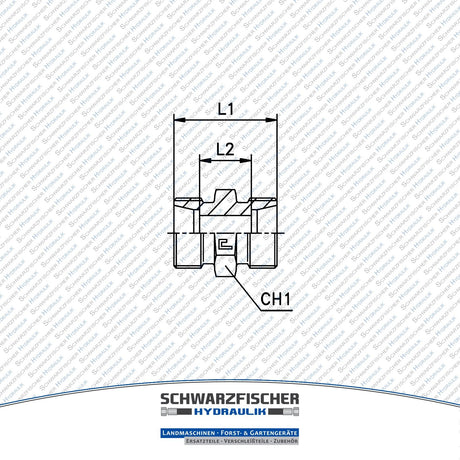 Gerade Hydraulik Verschraubung G Baureihe L von Schwarzfischer Hydraulik