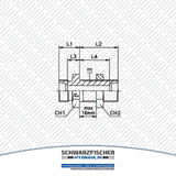 Gerade Hydraulik Schottverschraubung SV Baureihe L von Schwarzfischer Hydraulik