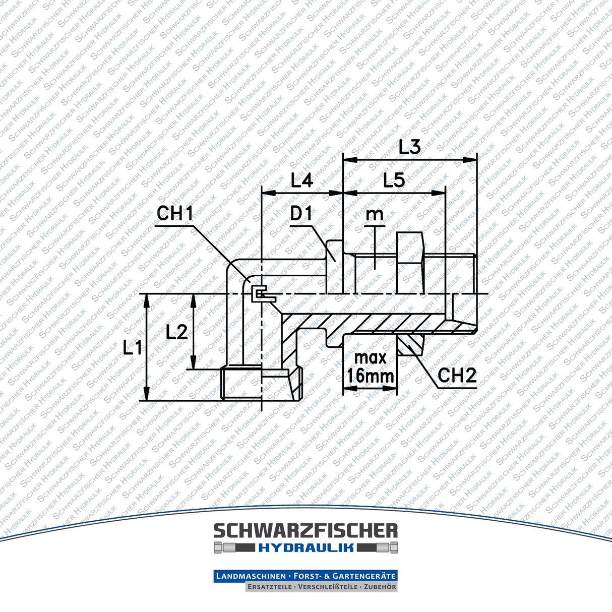 Winkel Hydraulik Schottverschraubung WSV Baureihe L von Schwarzfischer Hydraulik