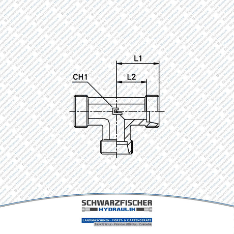 Hydraulik T - Verschraubung Baureihe L von Schwarzfischer Hydraulik