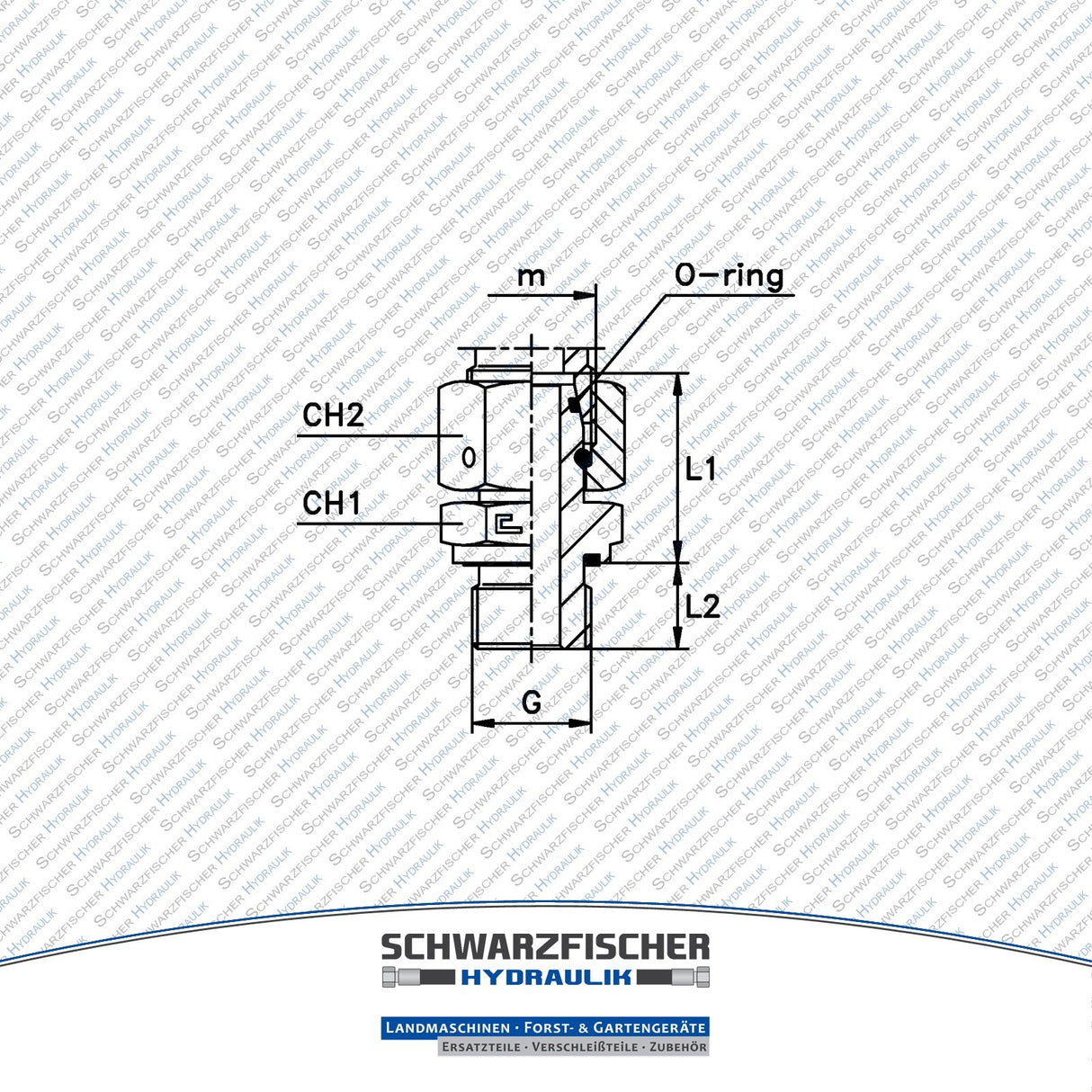 Gerader Hydraulik Einschraubstutzen zölliges Gewinde Baureihe L von Schwarzfischer Hydraulik