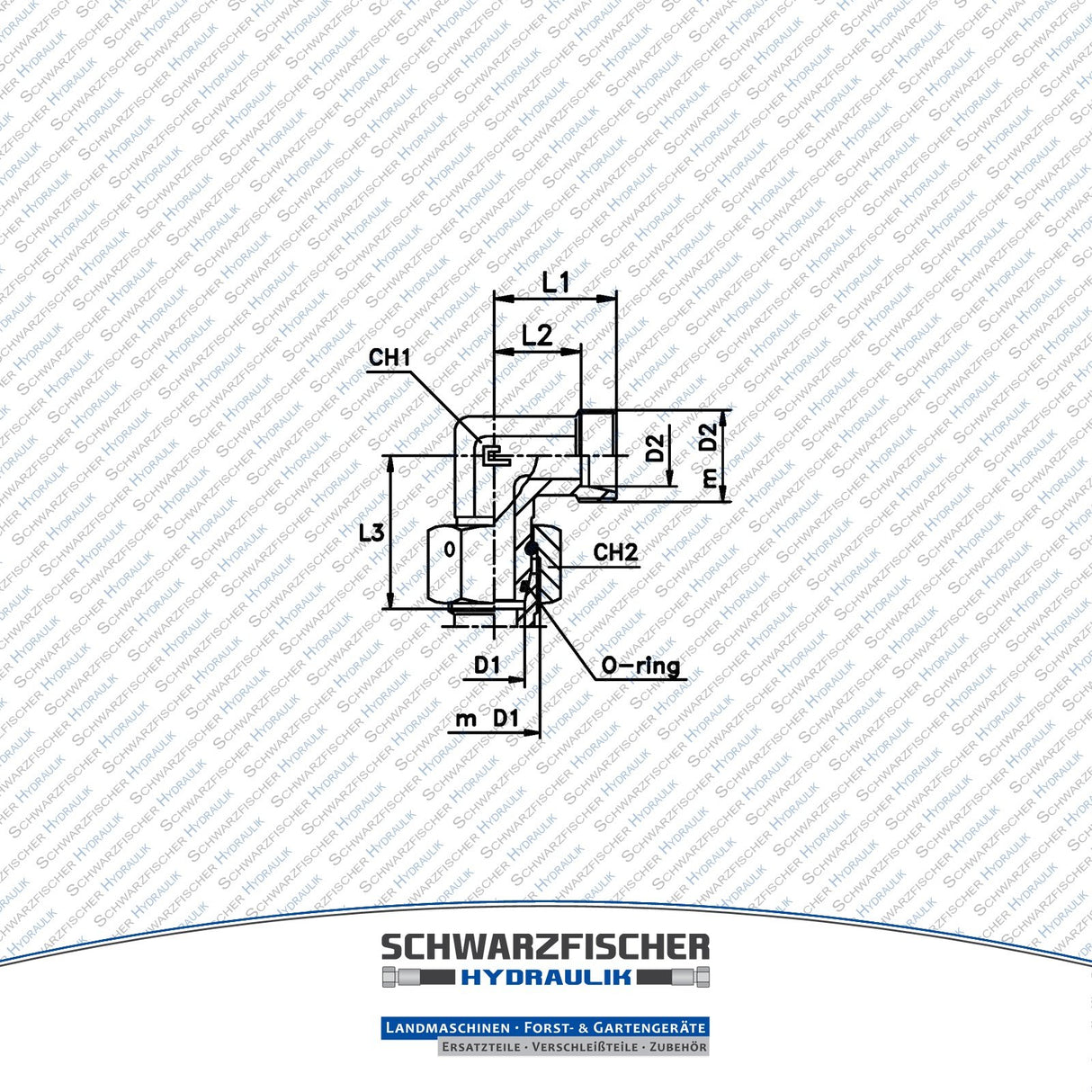 Einstellbare Hydraulik Winkelverschraubung EW EVW Baureihe L von Schwarzfischer Hydraulik