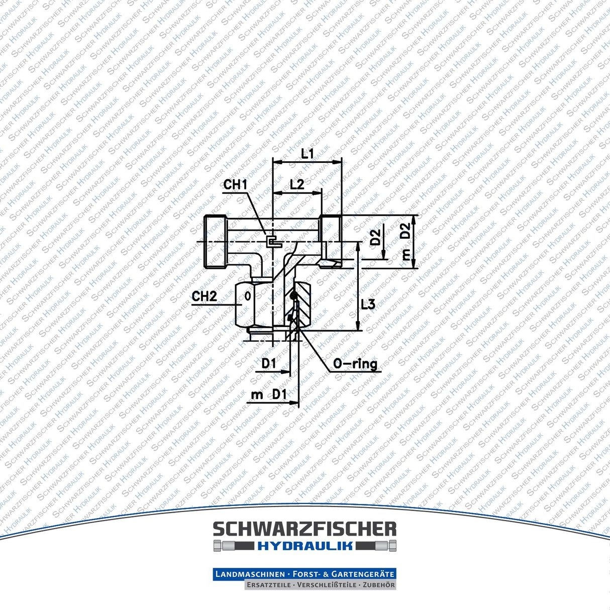 Einstellbare Hydraulik T - Verschraubung ET EVT Baureihe L von Schwarzfischer Hydraulik