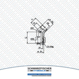 Einstellbare Hydraulik Winkelverschraubung 45° Baureihe S von Schwarzfischer Hydraulik