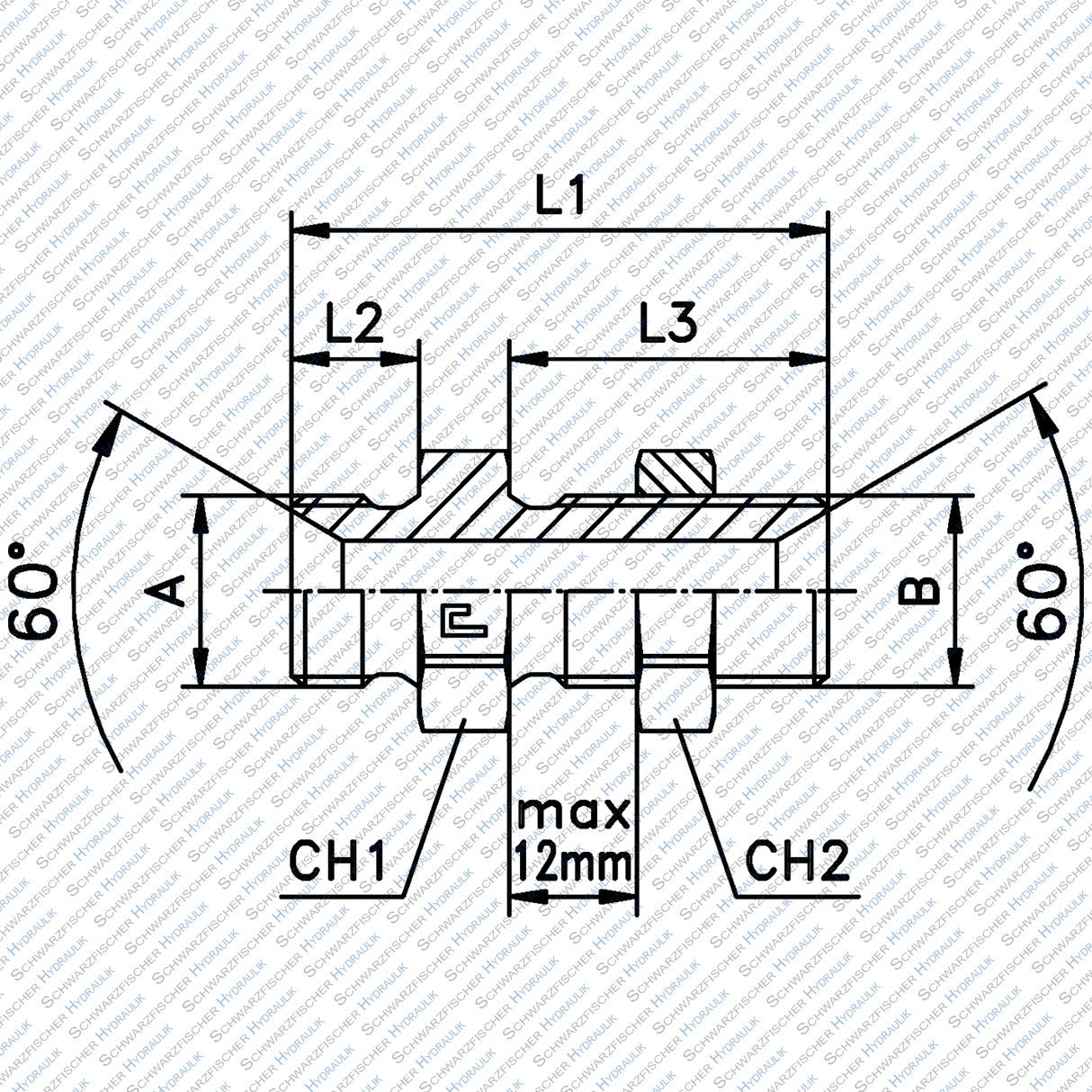 Hydraulik Schottverschraubung gerade zöllig von Schwarzfischer Hydraulik