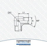 Hydraulik Winkelverschraubung BSP von Schwarzfischer Hydraulik