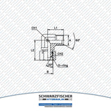 Einstellbare Hydraulik Winkelverschraubung BSP Adapter von Schwarzfischer Hydraulik