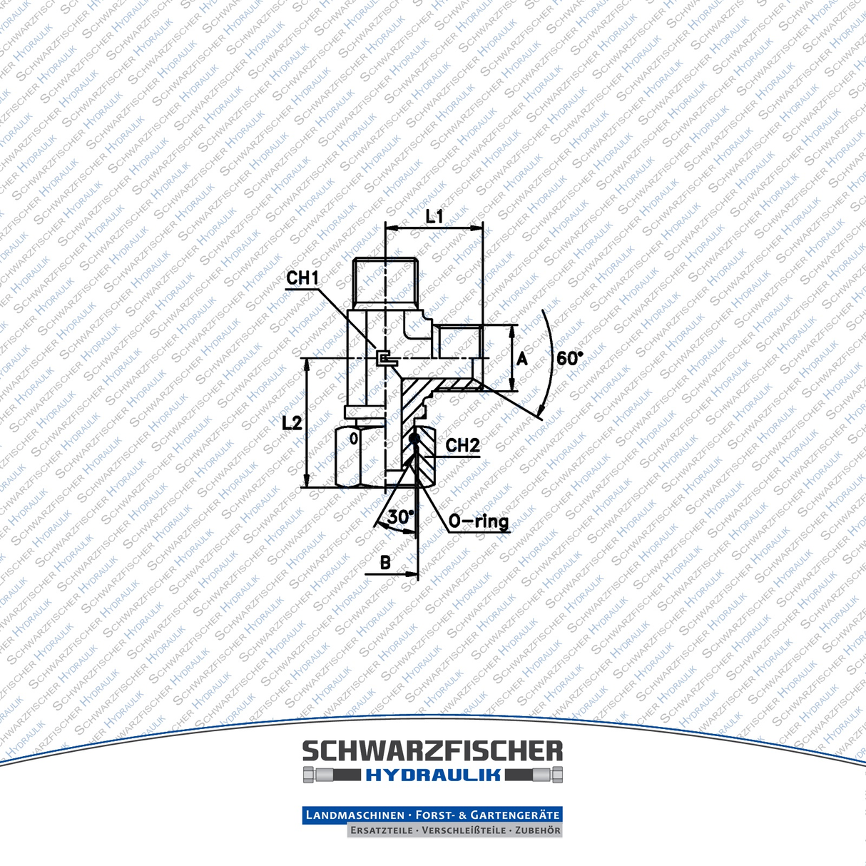 Einstellbare Hydraulik L - Verschraubung BSP von Schwarzfischer Hydraulik