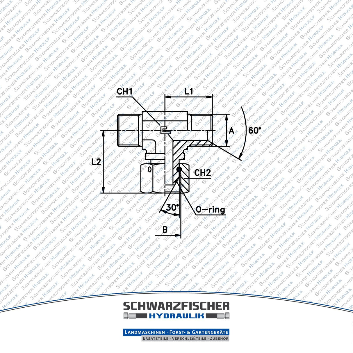 Einstellbare Hydraulik T - Verschraubung BSP von Schwarzfischer Hydraulik