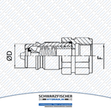 Hydraulik Steckkupplung Stecker zölliges Innengewinde Hydraulikkupplung von Schwarzfischer Hydraulik