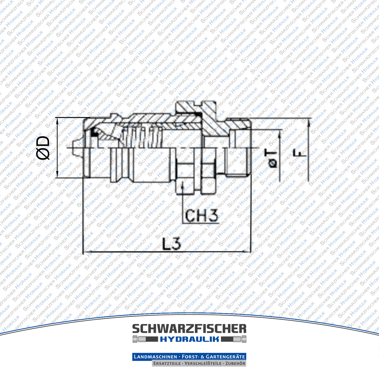 Hydraulik Steckkupplung Stecker Außengewinde von Schwarzfischer Hydraulik