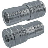 Hydraulik Steckkupplung Flachdichtend Muffe Flat Face zölliges Innengewinde von Schwarzfischer Hydraulik