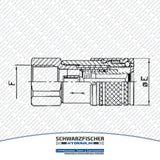 Hydraulik Steckkupplung Flachdichtend Muffe Flat Face zölliges Innengewinde von Schwarzfischer Hydraulik