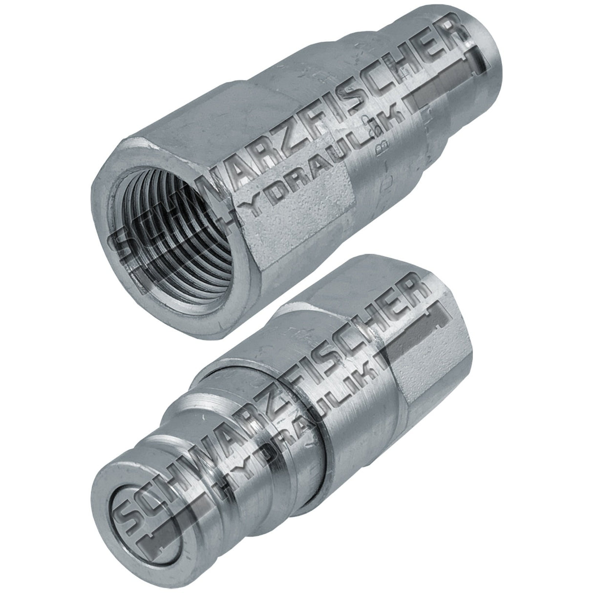 Hydraulik Steckkupplung Flachdichtend Stecker Flat Face zölliges Innengewinde von Schwarzfischer Hydraulik