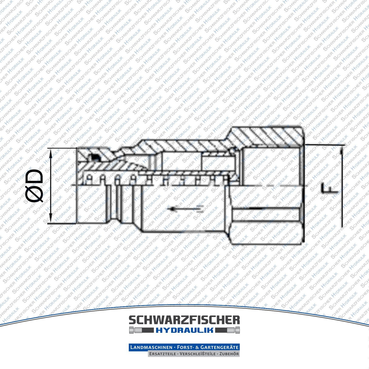 Hydraulik Steckkupplung Flachdichtend Stecker Flat Face zölliges Innengewinde von Schwarzfischer Hydraulik