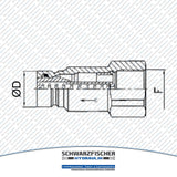 Hydraulik Steckkupplung Flachdichtend Stecker Flat Face zölliges Innengewinde von Schwarzfischer Hydraulik