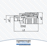 Hydraulik Steckkupplung Flachdichtend Muffe Flat Face Außengewinde von Schwarzfischer Hydraulik