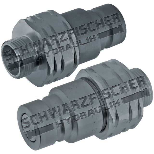 Hydraulik Steckkupplung Flachdichtend Stecker Flat Face Außengewinde von Schwarzfischer Hydraulik