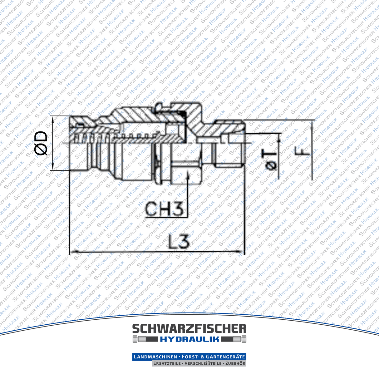 Hydraulik Steckkupplung Flachdichtend Stecker Flat Face Außengewinde von Schwarzfischer Hydraulik