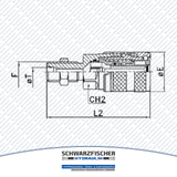 Hydraulik Steckkupplung Flachdichtend Flat Face Muffe Schott Außengewinde von Schwarzfischer Hydraulik