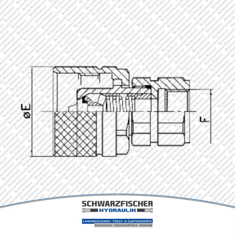 Hydraulik Schraubkupplung Stecker zölliges Innengewinde von Schwarzfischer Hydraulik