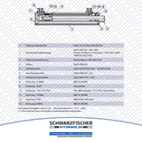 Hydraulikzylinder doppelwirkend ohne Befestigung | Stange Ø 16mm von Schwarzfischer Hydraulik