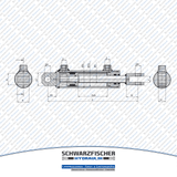 Hydraulikzylinder doppelwirkend mit Festauge und Gabel | Stange Ø 20mm von Schwarzfischer Hydraulik