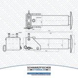 Hydraulikscher Stützfußzylinder mit Schnellverschluss von Schwarzfischer Hydraulik