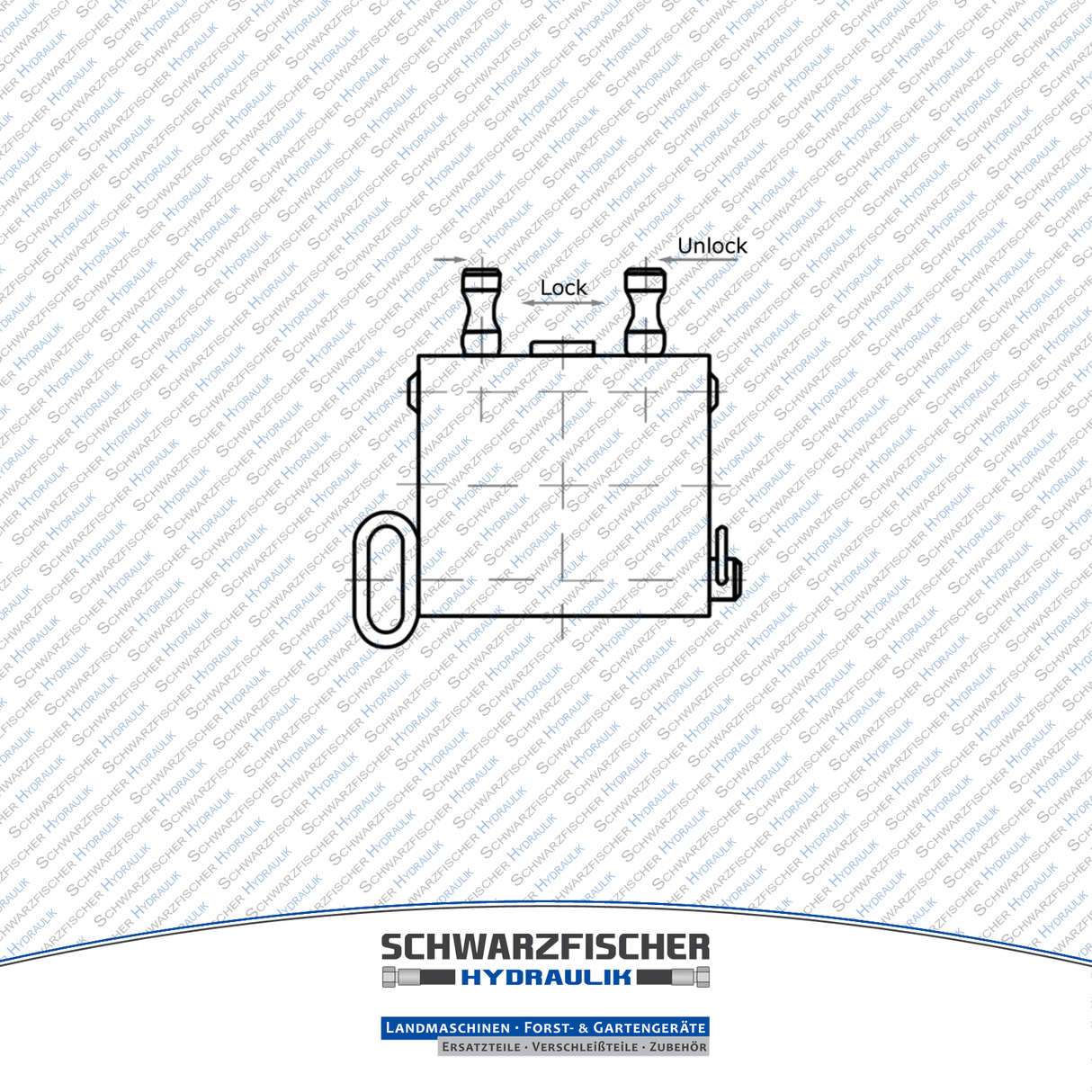 Hydraulikscher Stützfußzylinder mit Schnellverschluss von Schwarzfischer Hydraulik