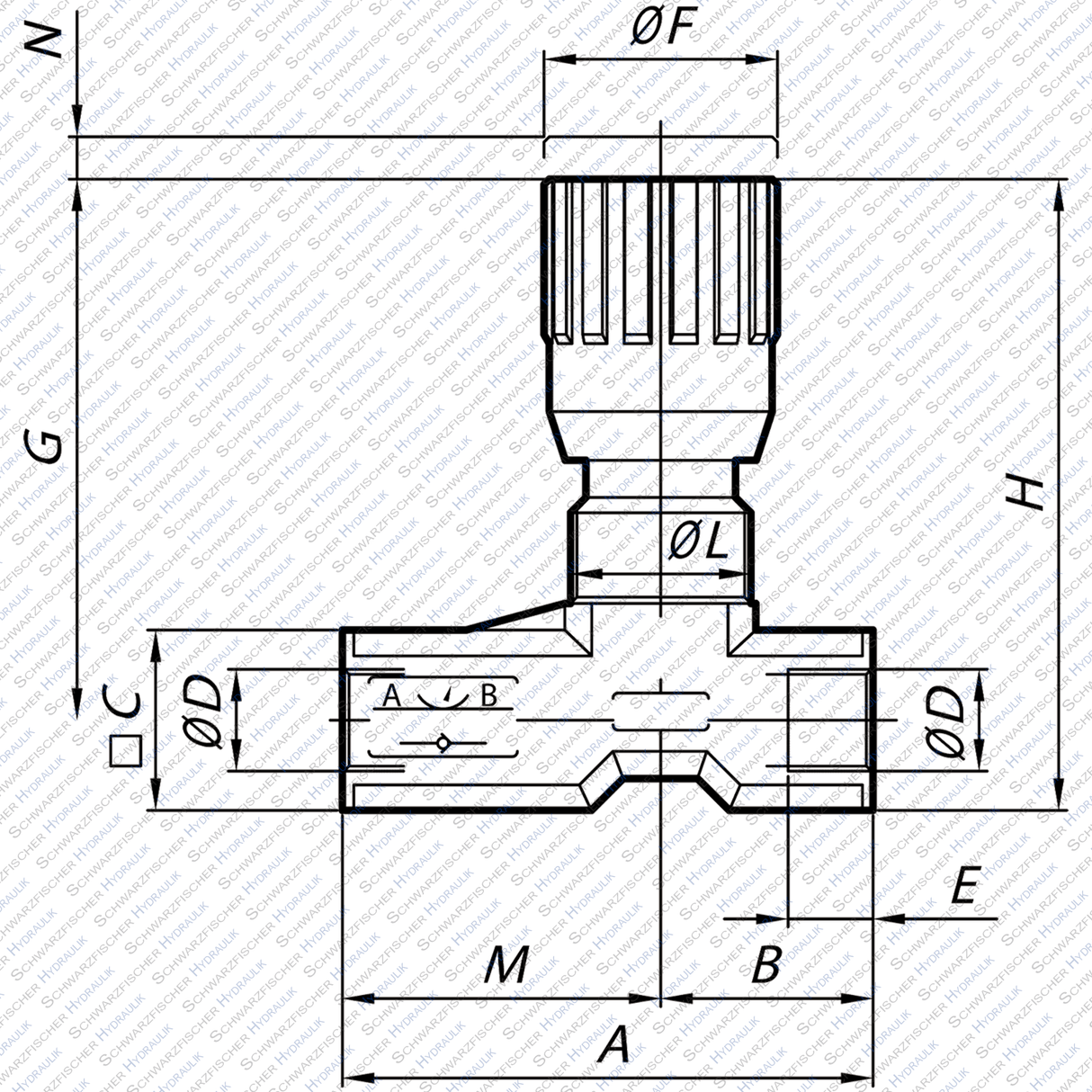 Hydraulik Drosselrückschlagventil von Schwarzfischer Hydraulik