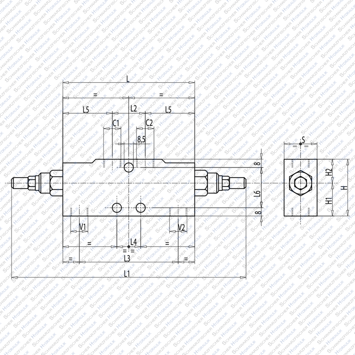 Hydraulik Senkbremsventil doppelwirkend Overcenter Valves VBCD von Schwarzfischer Hydraulik