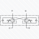 Hydraulik Senkbremsventil doppelwirkend zum Aufflanschen auf Zylinder VBCD von Schwarzfischer Hydraulik